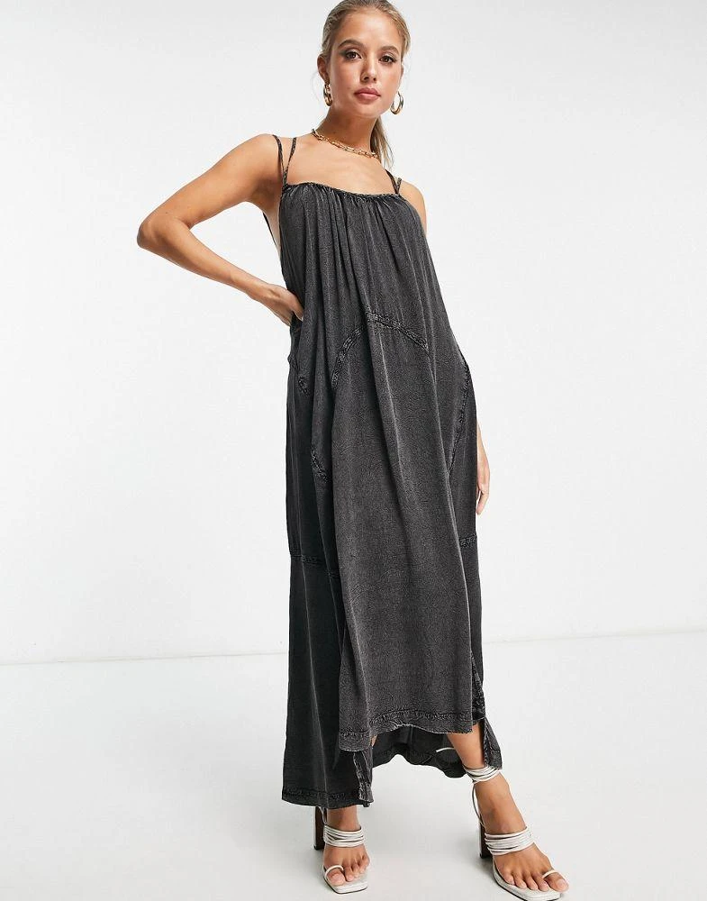 商品ALL SAINTS|Allsaints x ASOS exclusive parachute midi dress in washed black,价格¥746,第3张图片详细描述