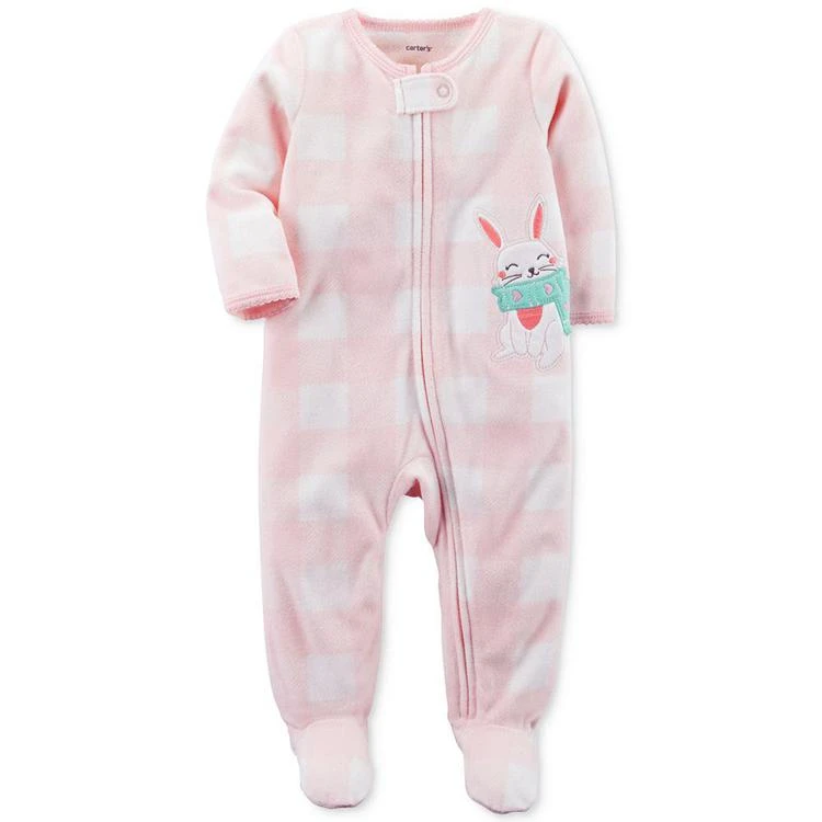 商品Carter's|Fleece Bunny Coverall, Baby Girls (0-24 months),价格¥67,第1张图片