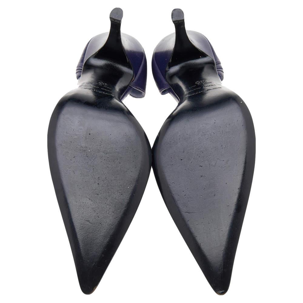 Sergio Rossi Purple Leather Pointed Toe Pumps Size 40商品第6张图片规格展示