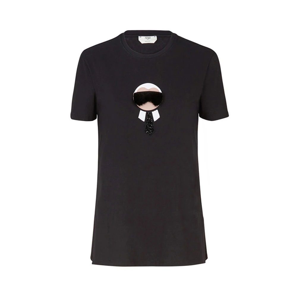商品[国内直发] Fendi|FENDI 黑色女士T恤 FS7036-89J-F0MGE,价格¥4942,第1张图片