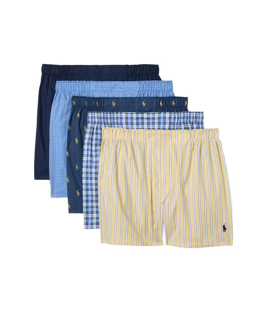 商品Ralph Lauren|5 Pack Classic Fit Woven Boxer,价格¥564,第1张图片