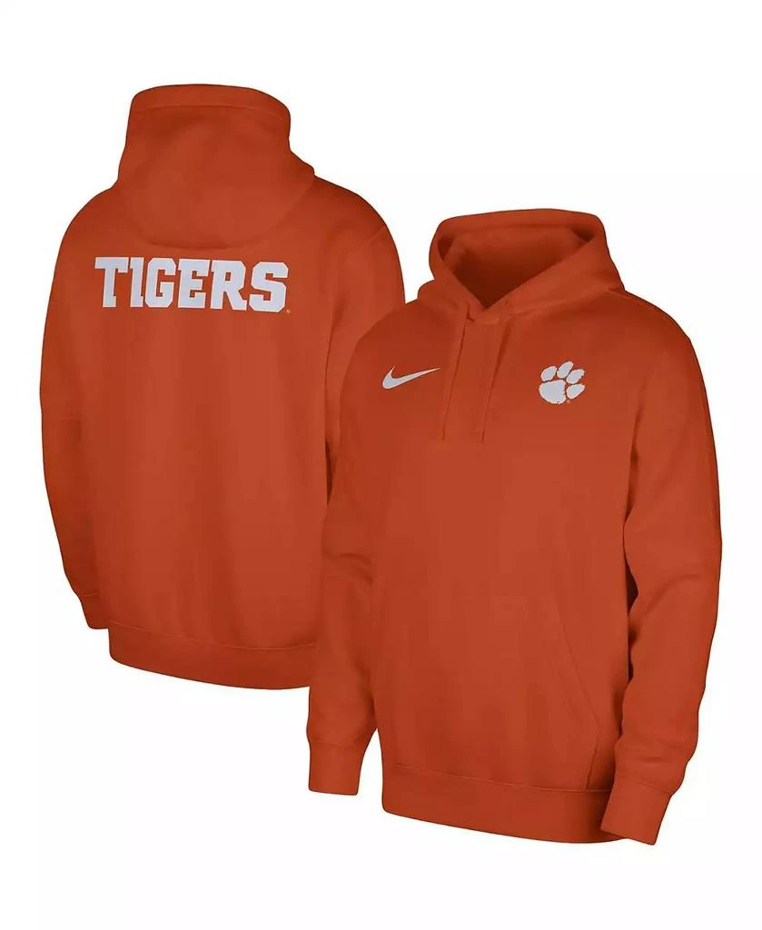 商品NIKE|Men's Orange Clemson Tigers Club Pullover Hoodie,价格¥392,第1张图片