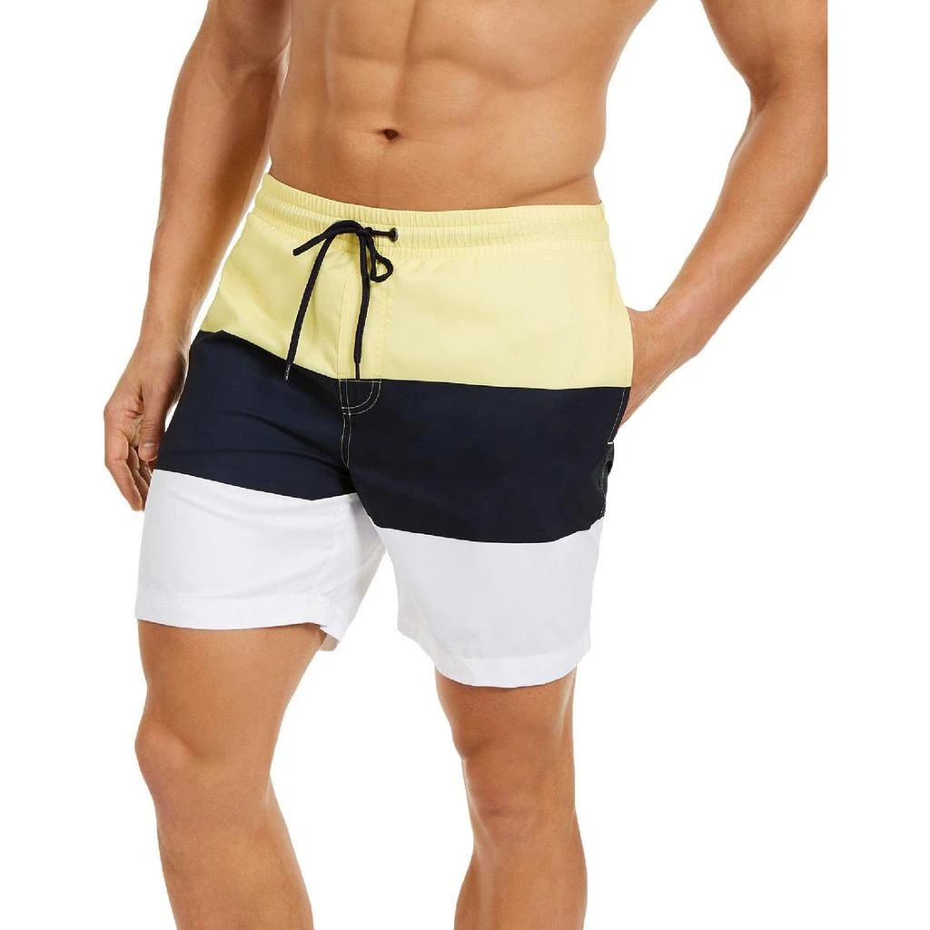 商品Club Room|Club Room Mens Striped Colorblocked Swim Trunks,价格¥62,第1张图片