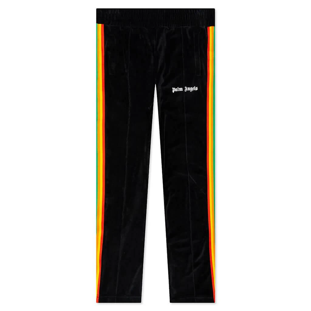 商品Palm Angels|Palm Angels Rainbow Chenille Track Pants - Black/White,价格¥1872,第1张图片