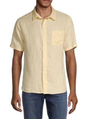 商品Vince|Classic Fit Linen Short Sleeve Shirt,价格¥709,第1张图片详细描述