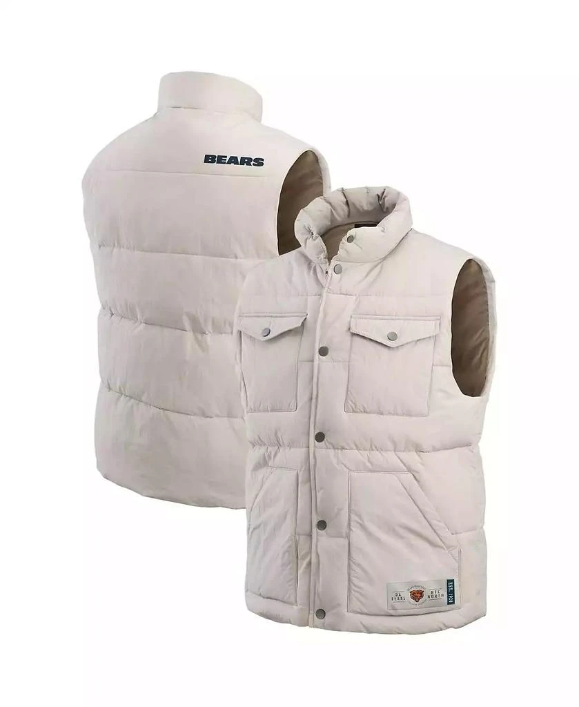 商品Fanatics|Men's Cream Chicago Bears Puffer Full-Snap Vest,价格¥736,第1张图片