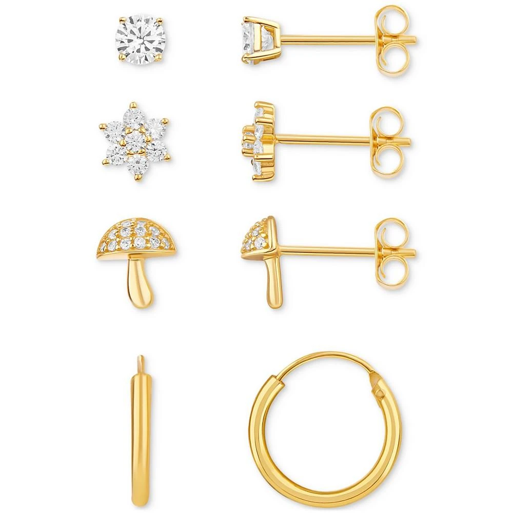 商品Giani Bernini|Cubic Zirconia Stud & Hoop Earrings in 18k Gold-Plated Sterling Silver, Created for Macy's,价格¥226,第1张图片