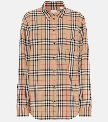 商品Burberry|Vintage Check弹力棉质衬衫,价格¥7432,第1张图片