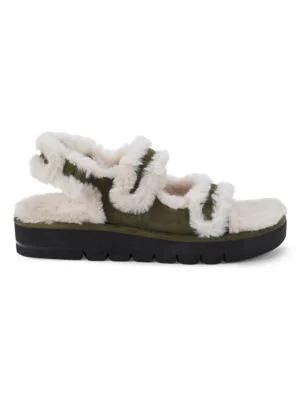 Stuart Weitzman | Zoe Suede & Faux Fur Platform Sandals 469.39元 商品图片