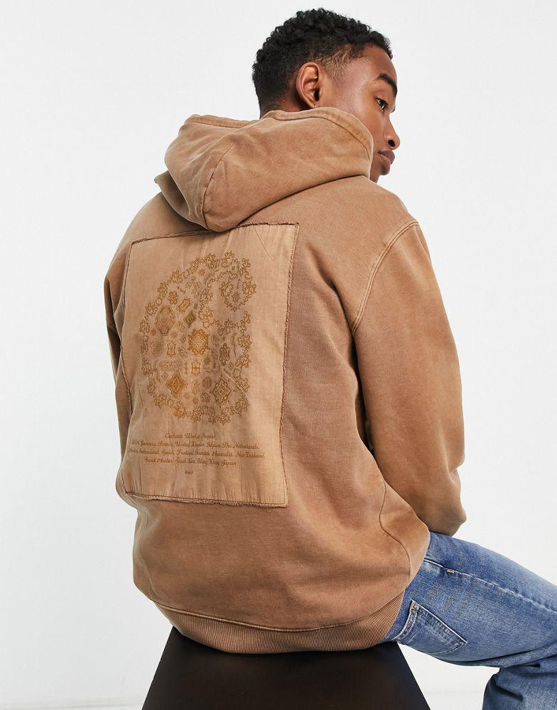 Carhartt WIP verse paisley patch hoodie in tan商品第1张图片规格展示