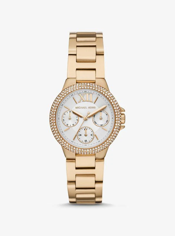 商品Michael Kors|Mini Camille Pavé Gold-Tone Watch,价格¥1303,第1张图片