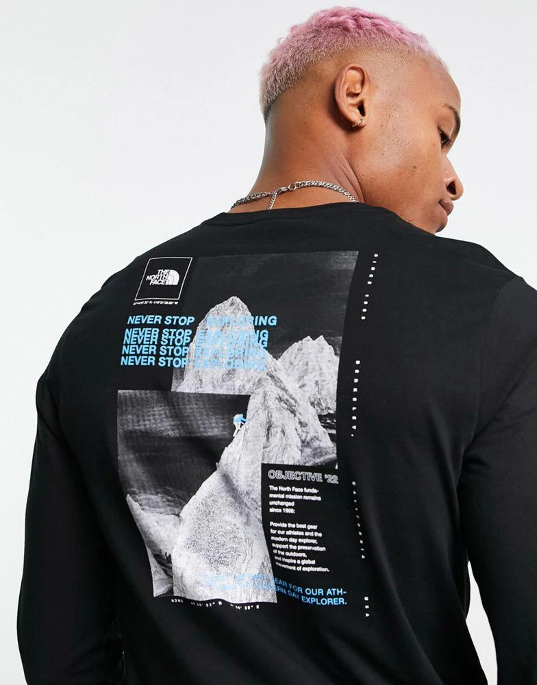 商品The North Face|The North Face Collage back print long sleeve t-shirt in black Exclusive at ASOS,价格¥223,第3张图片详细描述