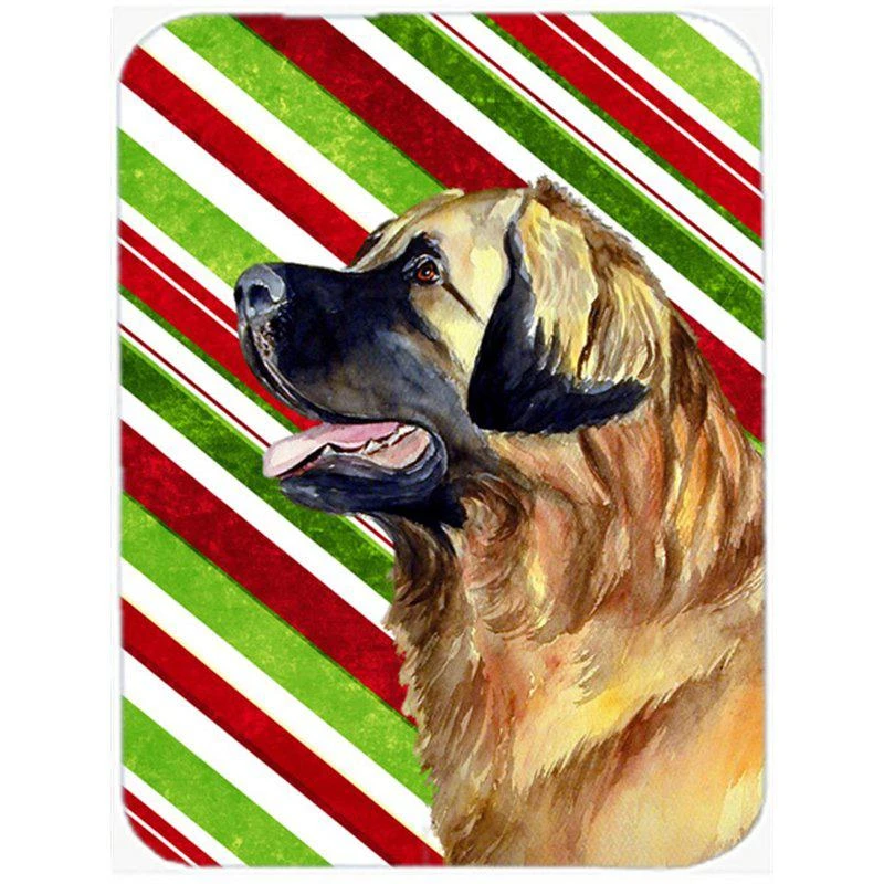 商品Caroline's Treasures|LH9258LCB Leonberger Candy Cane Holiday Christmas Glass Cutting Board L,价格¥251,第1张图片