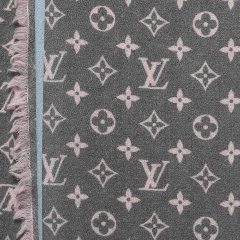 商品[二手商品] Louis Vuitton|Louis Vuitton Grey/Blue Gradient Wool Monogram Telling Stole,价格¥3542,第3张图片详细描述