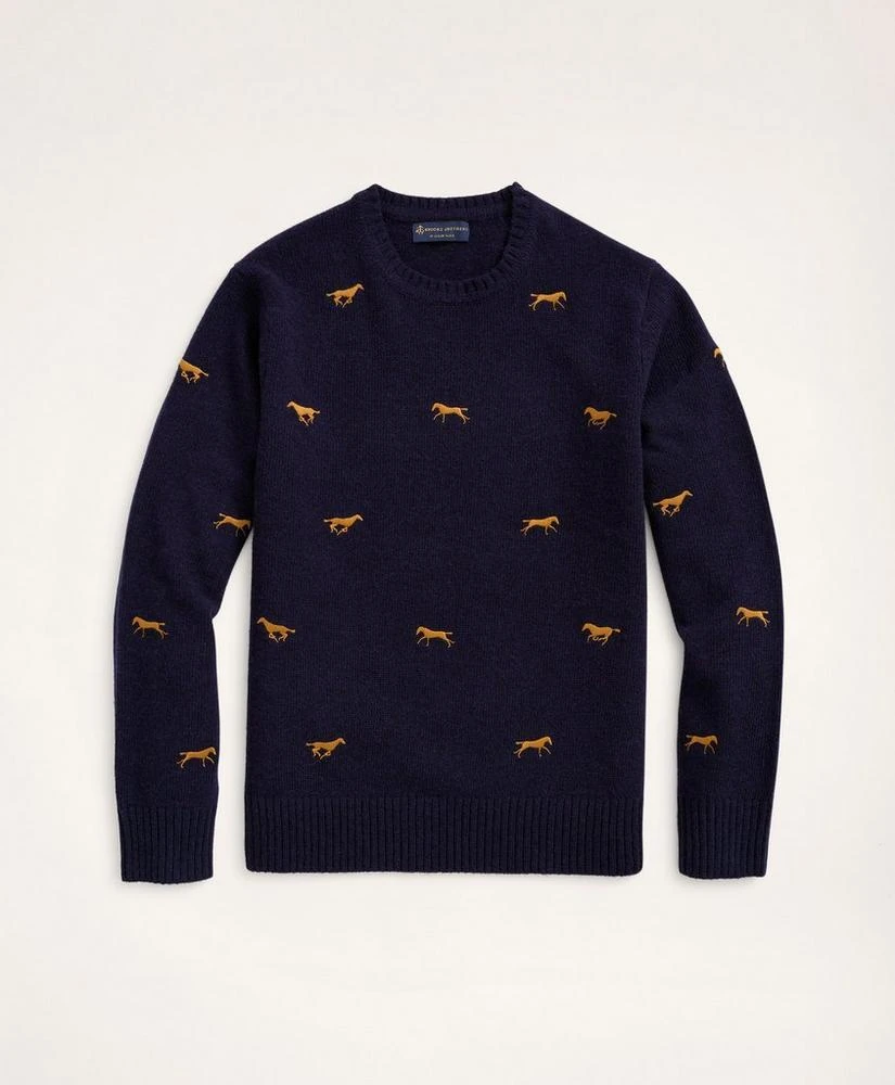 商品Brooks Brothers|Horse Motif Crewneck Sweater,价格¥570,第1张图片