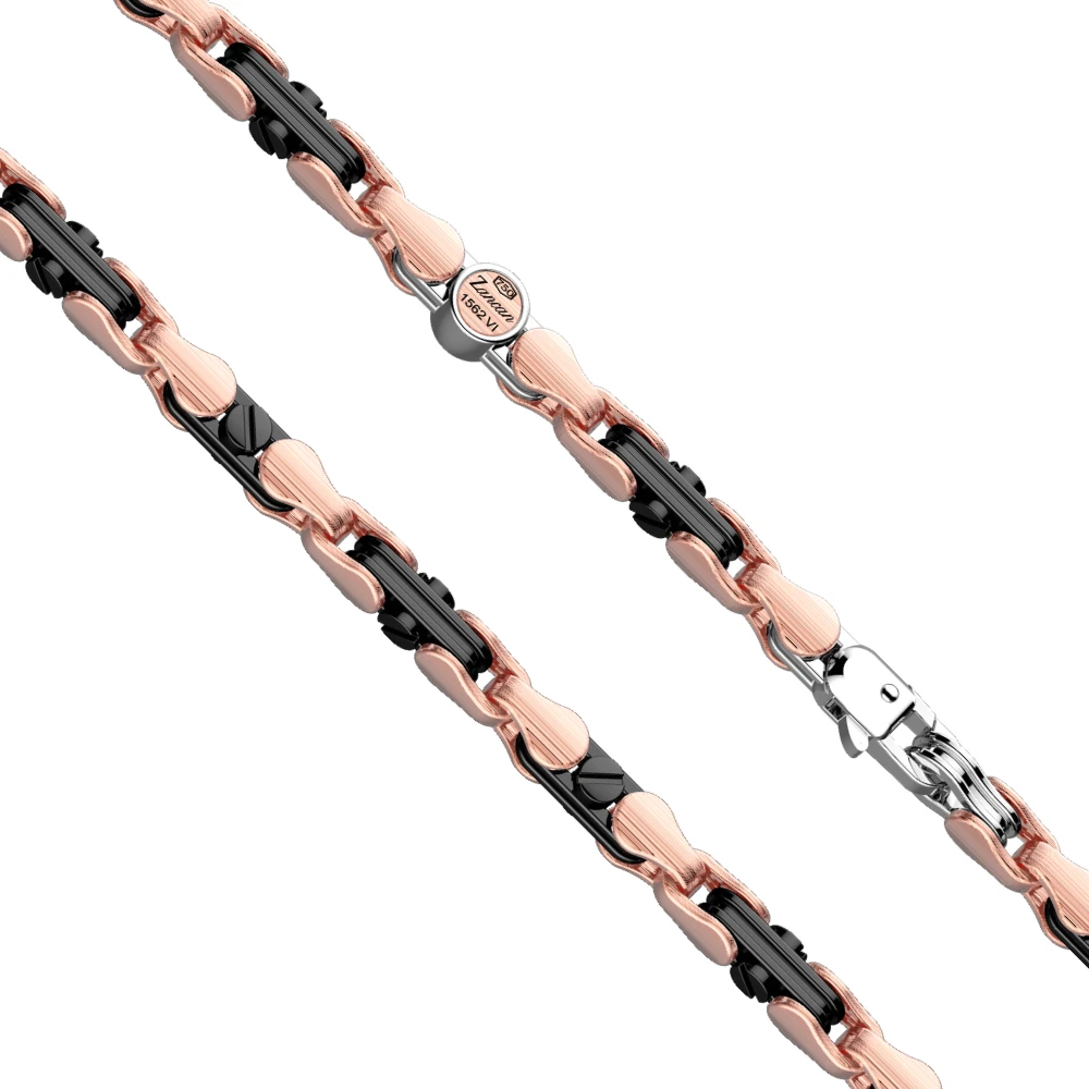 商品Zancan|18K rose gold and black ceramic necklace.,价格¥59403,第2张图片详细描述