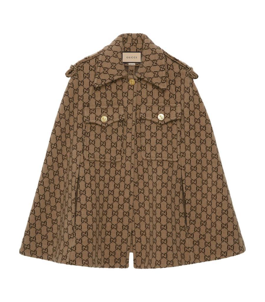 商品Gucci|Wool GG Supreme Cape,价格¥16681,第1张图片