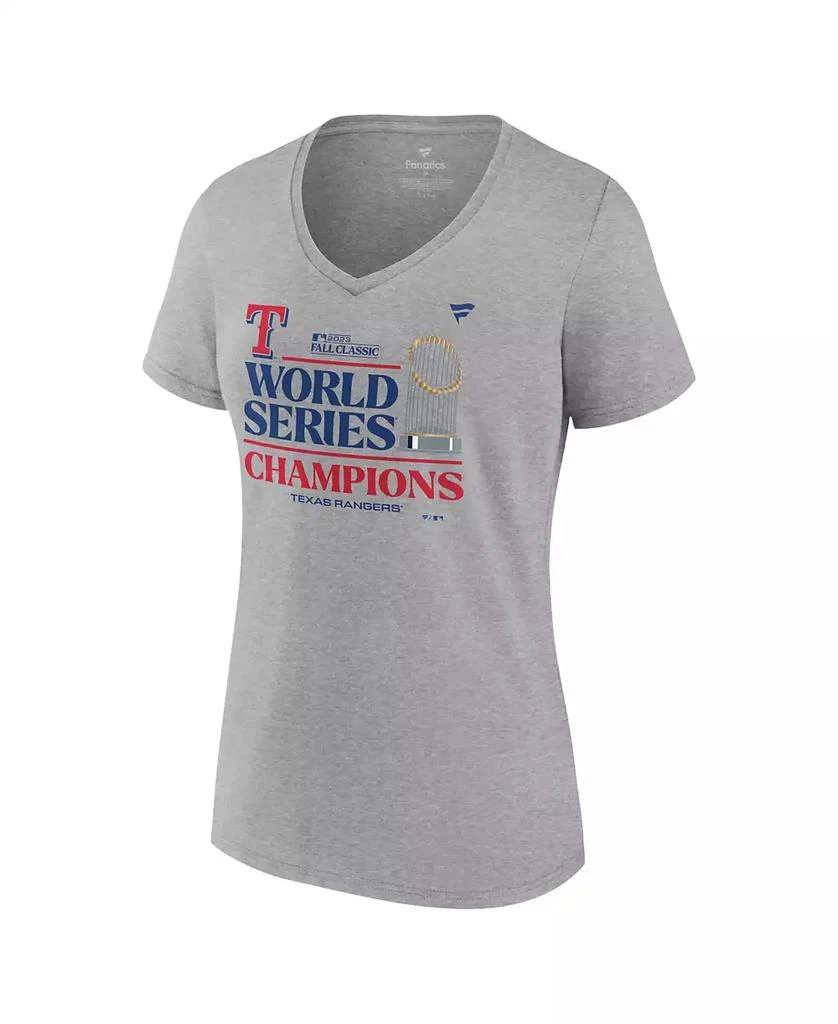 商品NIKE|Women's Heather Gray Texas Rangers 2023 World Series Champions Locker Room V-Neck T-shirt,价格¥225,第2张图片详细描述