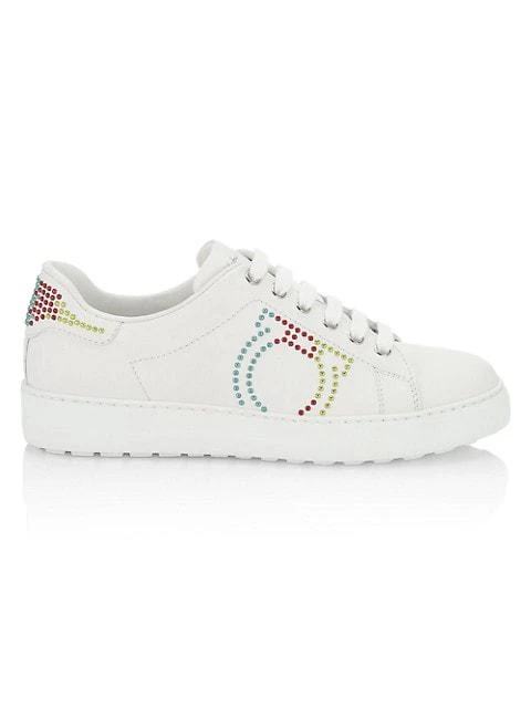 商品Salvatore Ferragamo|Pierre Logo Studded Leather Sneakers,价格¥3120,第1张图片