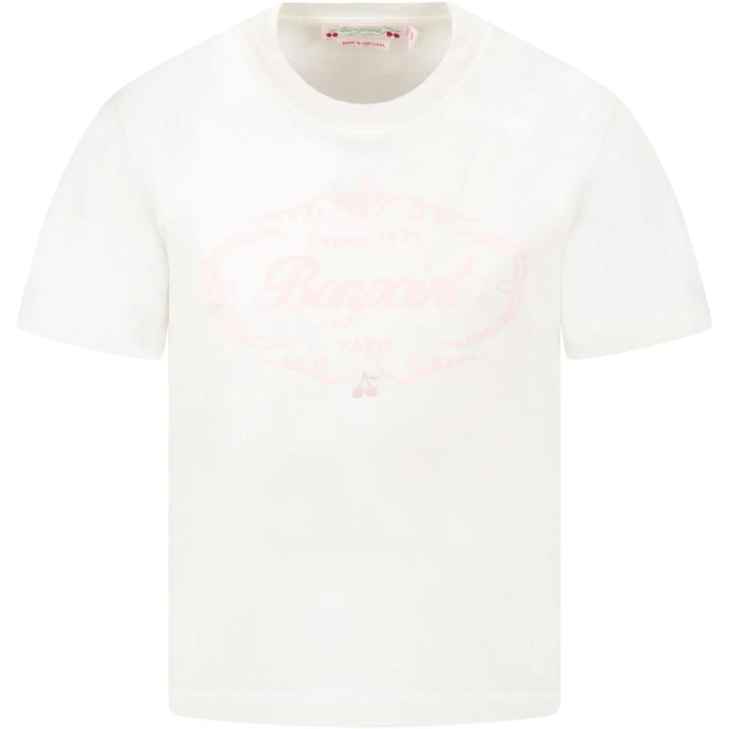 商品Bonpoint|Bonpoint Ivory T-shirt For Girl With Logo,价格¥746,第1张图片