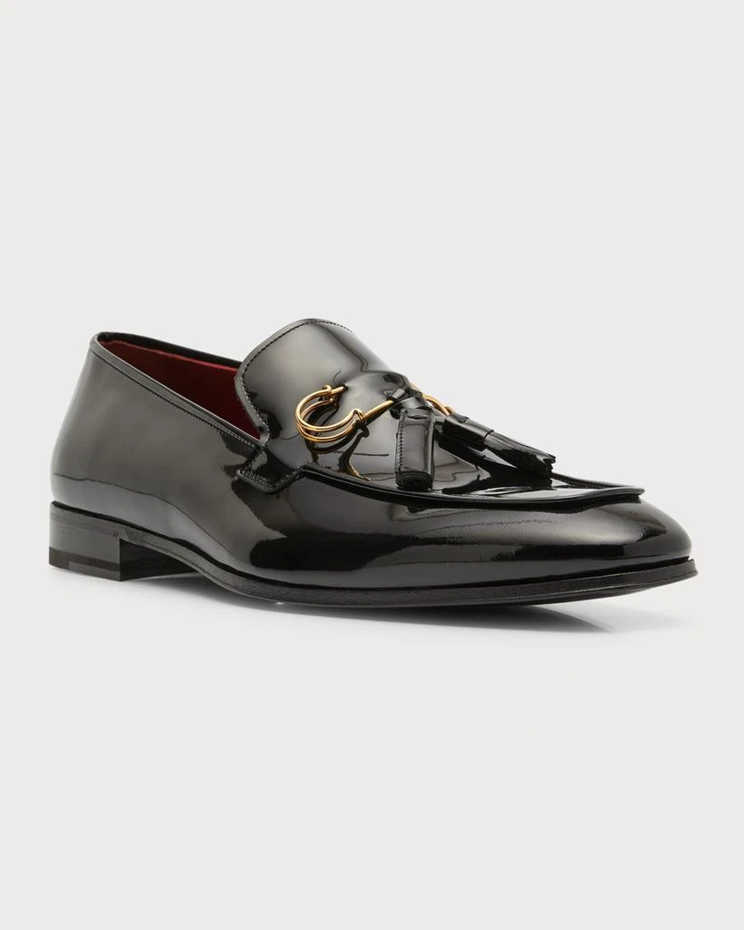 商品Salvatore Ferragamo|Men's Pin and Tassel Patent Leather Loafers,价格¥6305,第3张图片详细描述