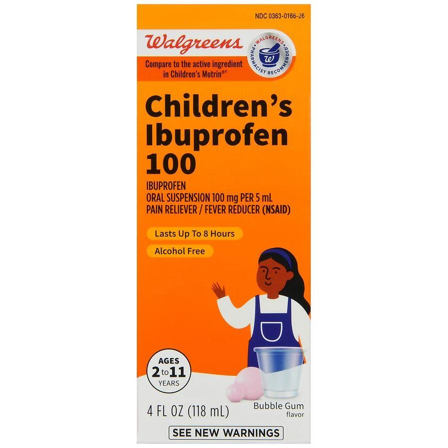 商品Walgreens|Children's Ibuprofen 100 Oral Suspension Bubble Gum,价格¥60,第2张图片详细描述