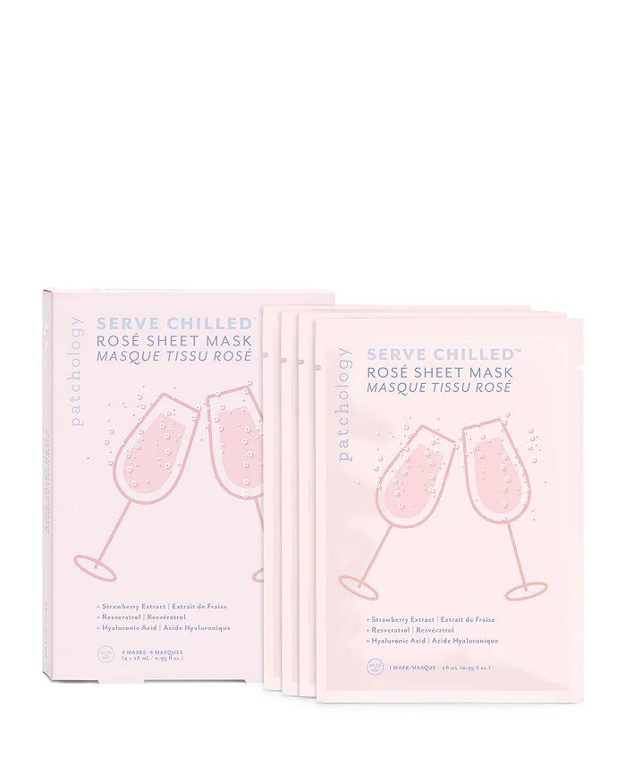 商品Patchology|Serve Chilled Rosé Sheet Mask, Pack of 4,价格¥228,第1张图片