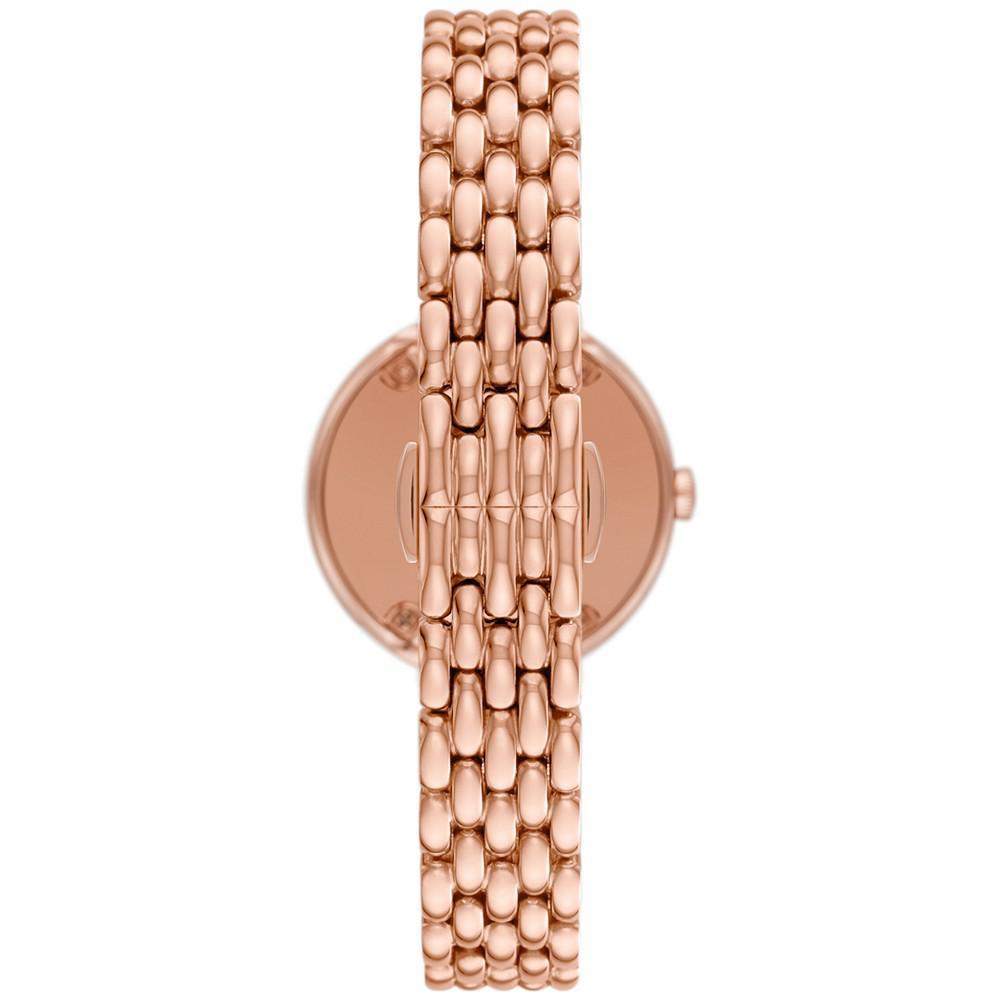 商品Emporio Armani|Women's Rose Gold-Tone Stainless Steel Bracelet Watch 30mm,价格¥2714,第5张图片详细描述