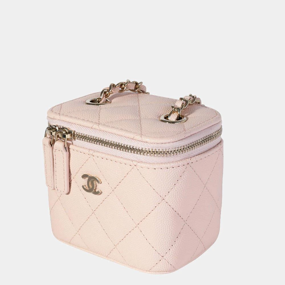 商品[二手商品] Chanel|Chanel Beige Quilted Caviar Leather Vanity Shoulder Bag ,价格¥24156,第2张图片详细描述