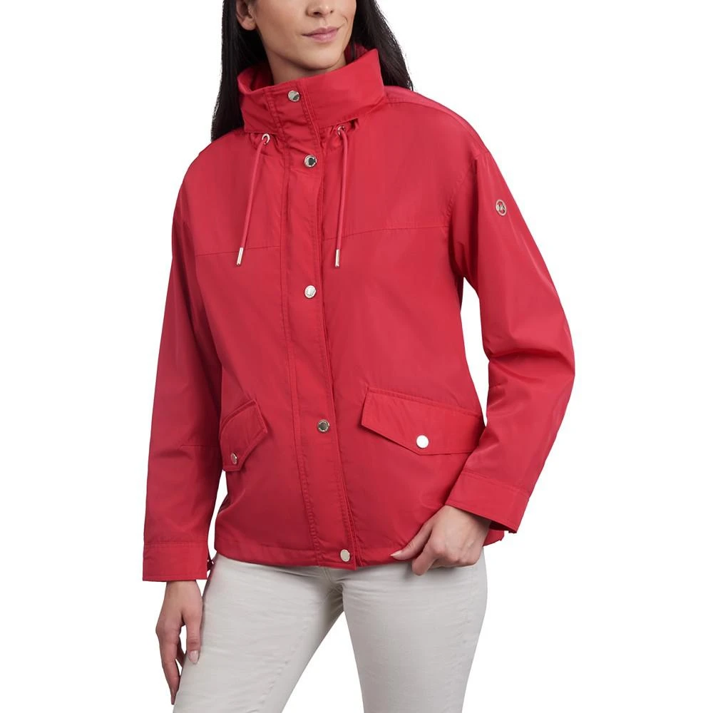 商品Michael Kors|Women's Petite Hooded Bomber Raincoat,价格¥1339,第4张图片详细描述