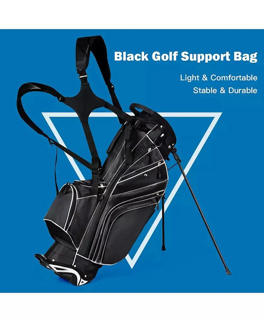 Golf Stand Cart Bag Club w/6 Way Divider Carry Organizer 商品