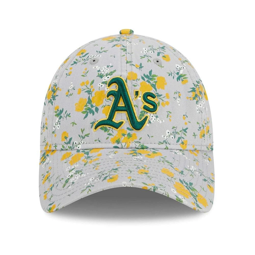 商品New Era|Women's Gray Oakland Athletics Bouquet 9TWENTY Adjustable Hat,价格¥225,第3张图片详细描述