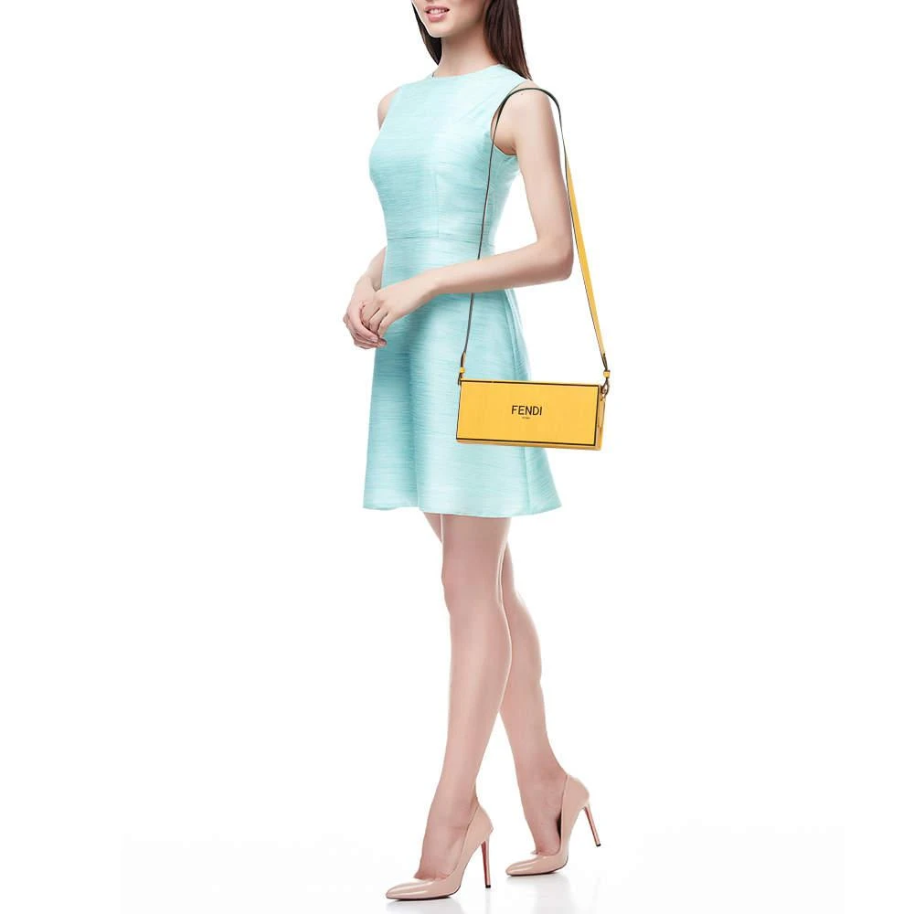 商品Fendi|Fendi Yellow Leather Horizontal Box Crossbody Bag,价格¥7961,第2张图片详细描述