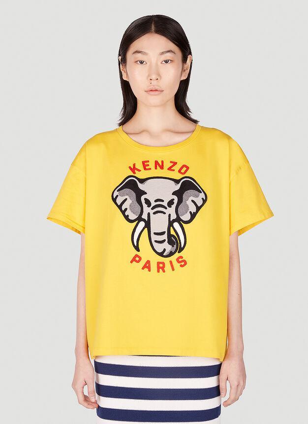 商品Kenzo|Embroidered T-Shirt in Yellow,价格¥2225,第1张图片
