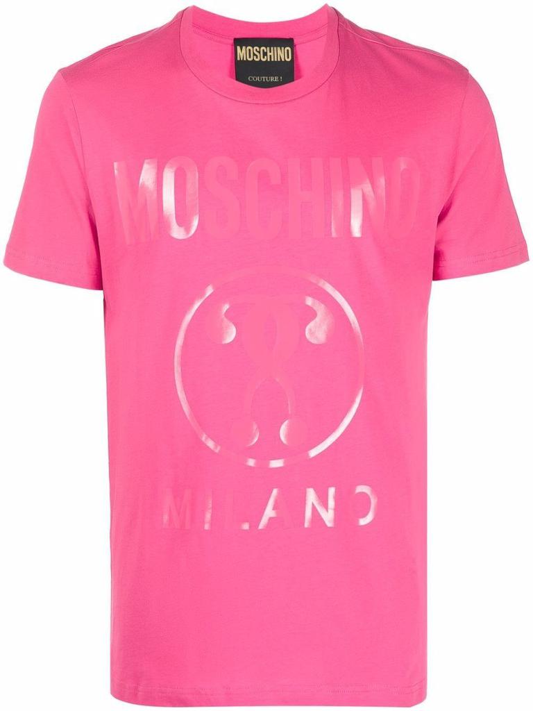 Moschino Men's Fuchsia Cotton T-Shirt商品第1张图片规格展示