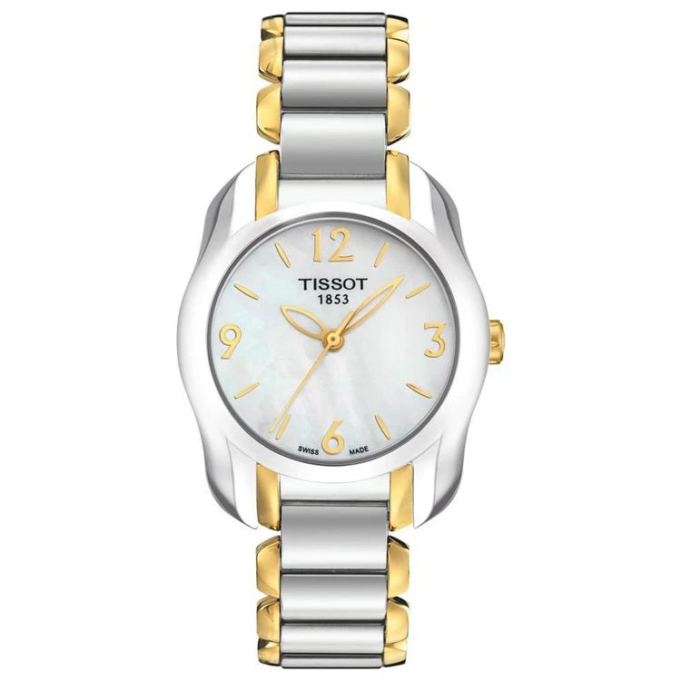 商品Tissot|Watch, Women's Swiss T-Wave Two Tone Stainless Steel Bracelet 28x26mm T0232102211700,价格¥2354,第1张图片