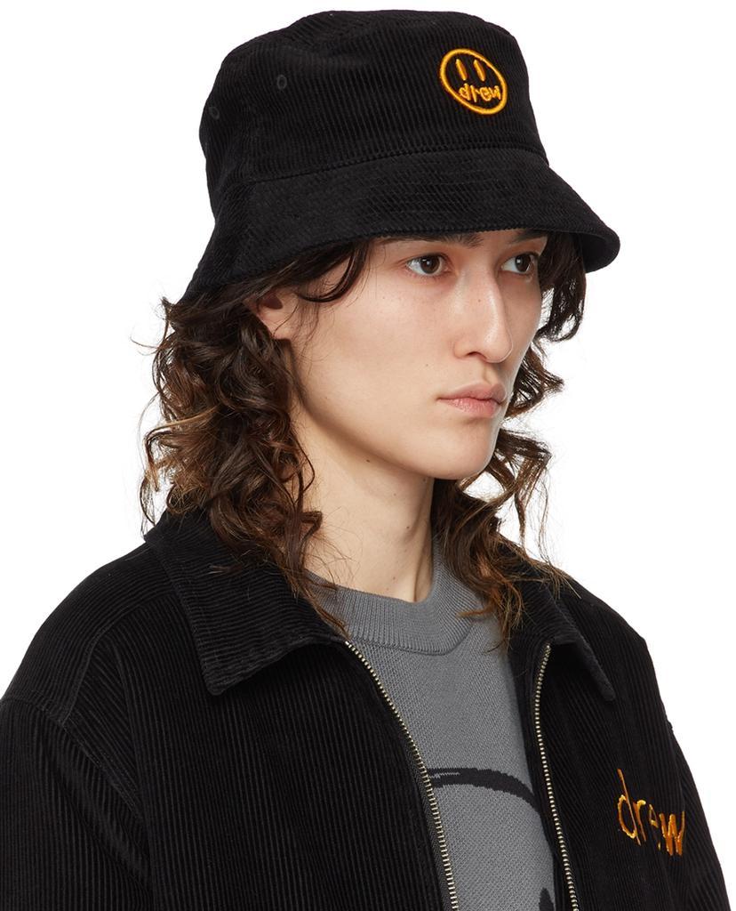 商品Drew House|SSENSE Exclusive Black Painted Mascot Bucket Hat,价格¥510,第4张图片详细描述