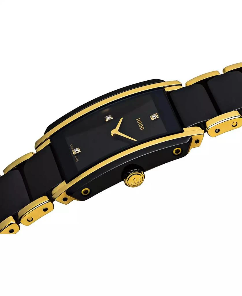 商品Rado|Women's Swiss Integral Diamond Accent Black Ceramic & Gold-Tone Stainless Steel Bracelet Watch 23x33mm R20845712,价格¥18172,第2张图片详细描述