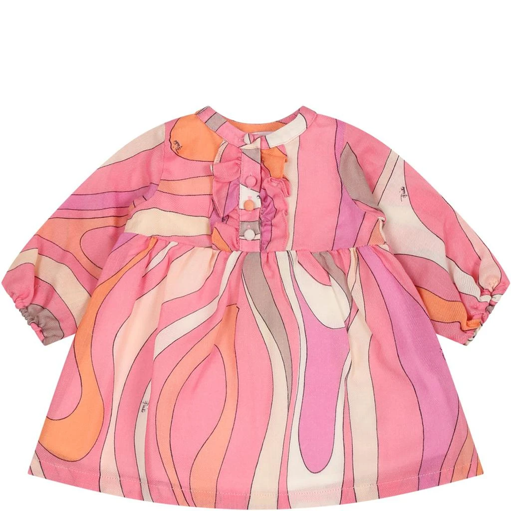 商品Pucci|Pink Dress For Baby Girl With Logo,价格¥2593,第1张图片