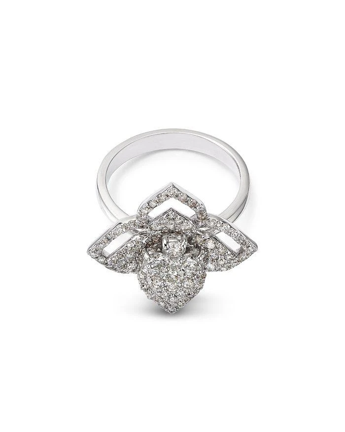 商品Bloomingdale's|Diamond Flower Ring in 14K White Gold, 1.50 ct. t.w.,价格¥59788,第3张图片详细描述