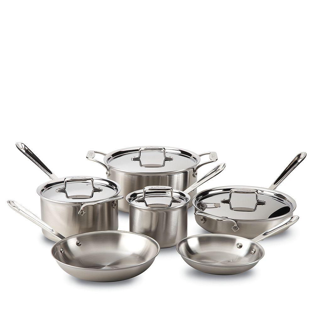 D5 Stainless Brushed 5-Ply Bonded 10-Piece Cookware Set商品第2张图片规格展示