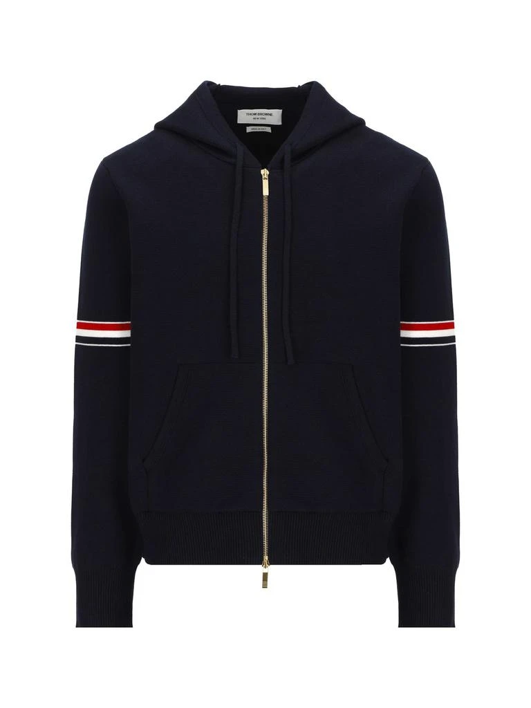 商品Thom Browne|Thom Browne Zip-Up Drawstring Hoodie,价格¥8490,第1张图片