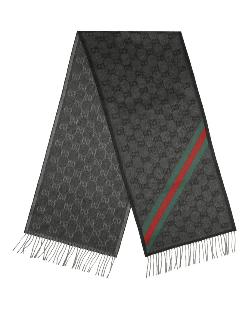 Gucci New Sten GG jacquard pattern lana wool scarf with