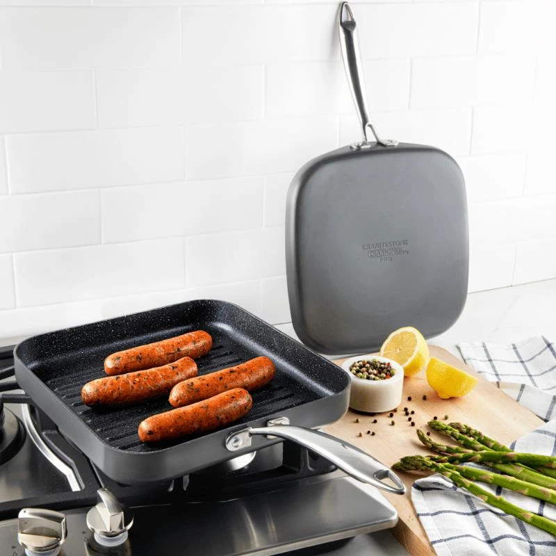 商品GraniteStone|Pro Hard Anodized Grill & Griddle Set,价格¥459,第1张图片