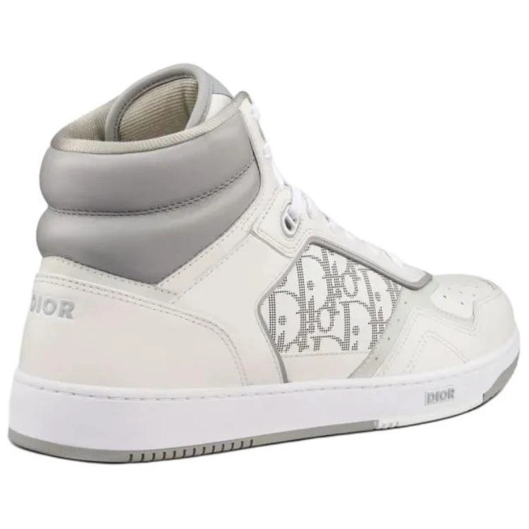 商品[国内直发] Dior|[预售3天]迪奥 B27 Oblique Galaxy 皮革 印花效果高帮 高帮 时尚板鞋 男款 白色,价格¥10806,第5张图片详细描述