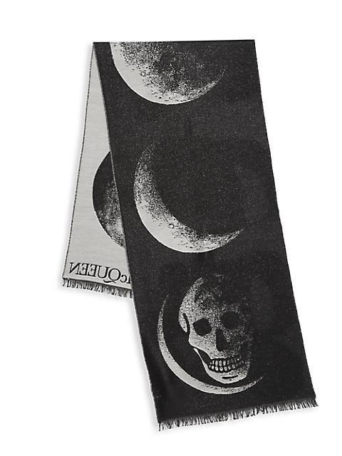 Wool-Blend Eclipsed Skull Scarf商品第3张图片规格展示