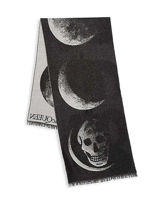 商品Alexander McQueen|Wool-Blend Eclipsed Skull Scarf,价格¥871,第3张图片详细描述