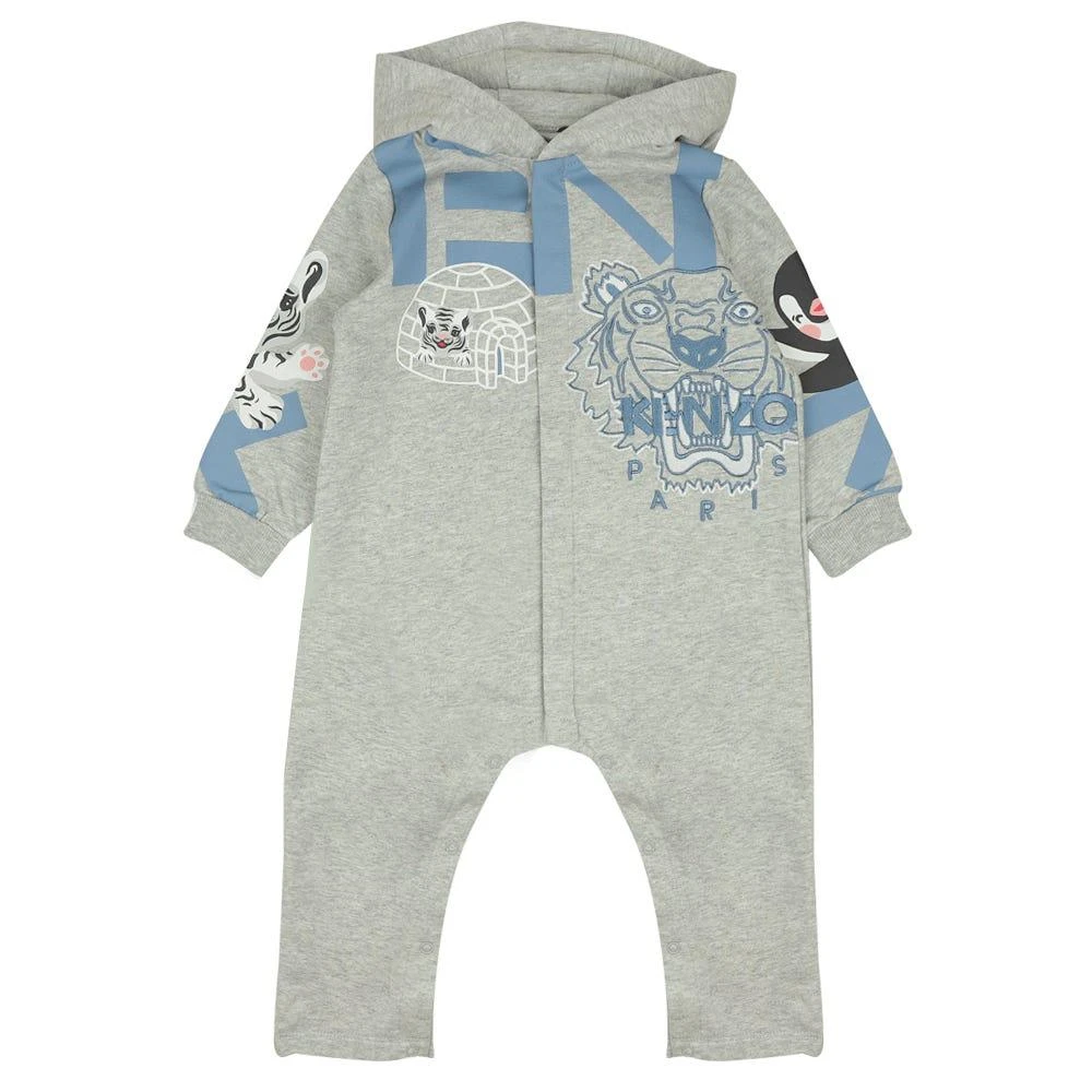 商品Kenzo|Grey Hooded Romper,价格¥484,第1张图片
