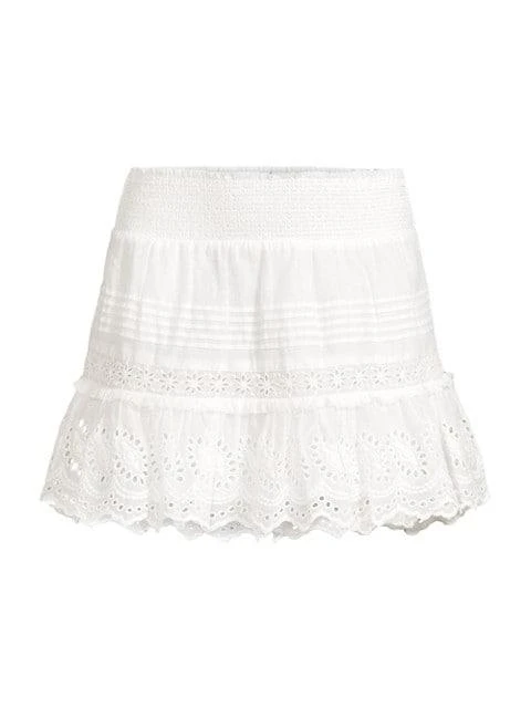 商品LOVESHACKFANCY|Jimena Eyelet Mini Skirt,价格¥885,第1张图片