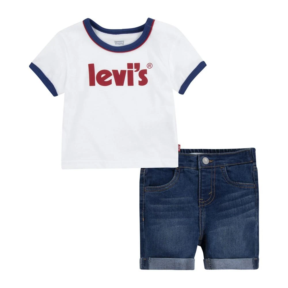 商品Levi's|Baby Boys Short Sleeves Ringer T-shirt and Shorts Set,价格¥177,第1张图片